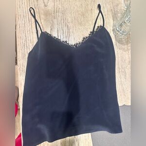 L'AGENCE Black Lace-Edged Camisole